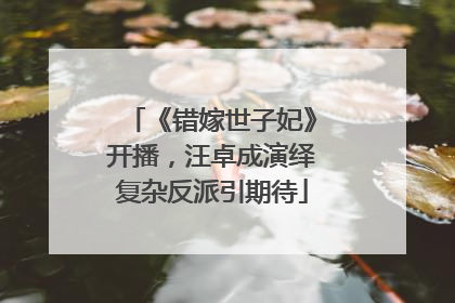 《错嫁世子妃》开播，汪卓成演绎复杂反派引期待