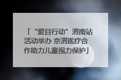“爱目行动”渭南站活动举办 京渭医疗合作助力儿童视力保护