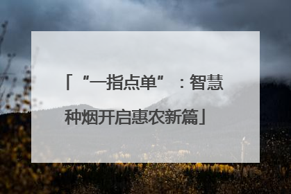 “一指点单”：智慧种烟开启惠农新篇