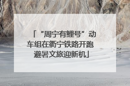 “周宁有鲤号”动车组在衢宁铁路开跑 避暑文旅迎新机