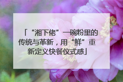 “湘下佬”一碗粉里的传统与革新，用“鲜”重新定义快餐仪式感