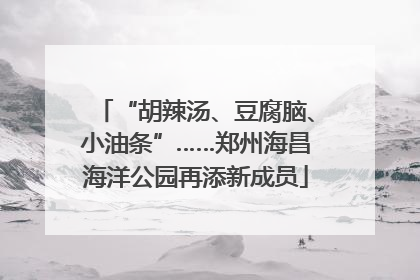 “胡辣汤、豆腐脑、小油条”……郑州海昌海洋公园再添新成员