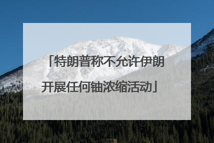 特朗普称不允许伊朗开展任何铀浓缩活动