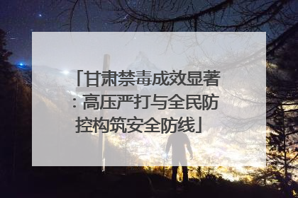 甘肃禁毒成效显著：高压严打与全民防控构筑安全防线