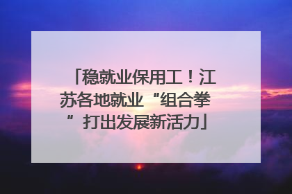 稳就业保用工！江苏各地就业“组合拳”打出发展新活力