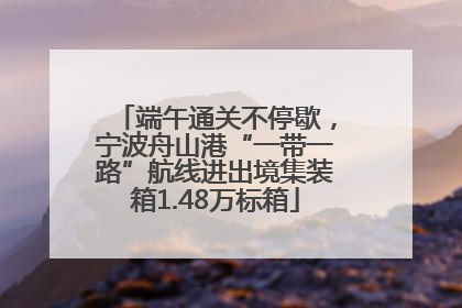 端午通关不停歇，宁波舟山港“一带一路”航线进出境集装箱1.48万标箱