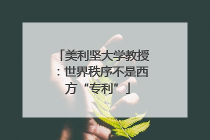 美利坚大学教授：世界秩序不是西方“专利”