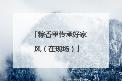粽香里传承好家风（在现场）