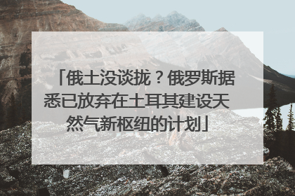 俄土没谈拢？俄罗斯据悉已放弃在土耳其建设天然气新枢纽的计划