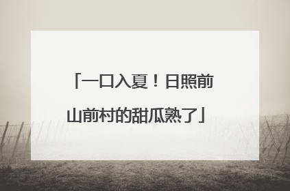 一口入夏！日照前山前村的甜瓜熟了