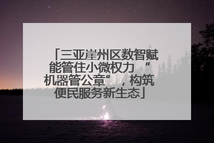 三亚崖州区数智赋能管住小微权力 “机器管公章”，构筑便民服务新生态
