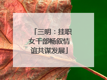 三明：挂职女干部畅叙情谊共谋发展