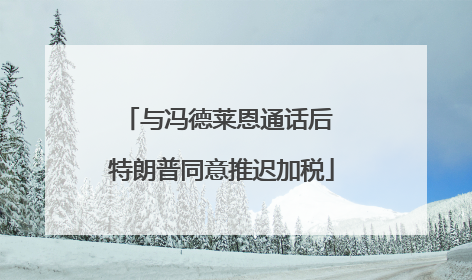 与冯德莱恩通话后 特朗普同意推迟加税