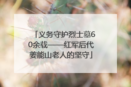 义务守护烈士墓60余载——红军后代姜能山老人的坚守