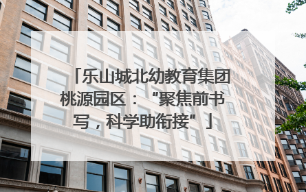 乐山城北幼教育集团桃源园区：“聚焦前书写，科学助衔接”