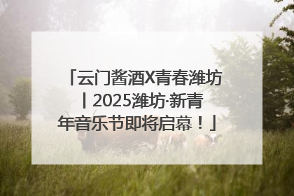 云门酱酒X青春潍坊丨2025潍坊·新青年音乐节即将启幕！