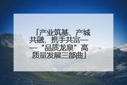 产业筑基、产城共融、携手共富——“品质龙泉”高质量发展三部曲