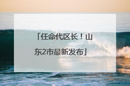 任命代区长！山东2市最新发布
