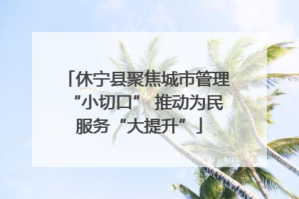 休宁县聚焦城市管理“小切口” 推动为民服务“大提升”