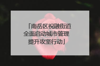 南岳区祝融街道全面启动城市管理提升攻坚行动