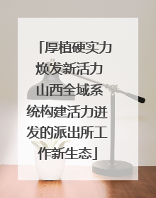 厚植硬实力 焕发新活力 山西全域系统构建活力迸发的派出所工作新生态