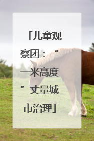 儿童观察团：“一米高度”丈量城市治理