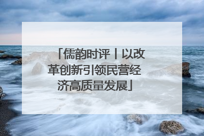 儒韵时评丨以改革创新引领民营经济高质量发展