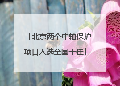 北京两个中轴保护项目入选全国十佳