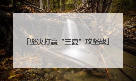坚决打赢“三夏”攻坚战