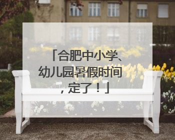 合肥中小学、幼儿园暑假时间，定了！