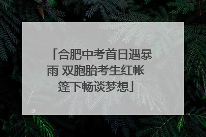 合肥中考首日遇暴雨 双胞胎考生红帐篷下畅谈梦想