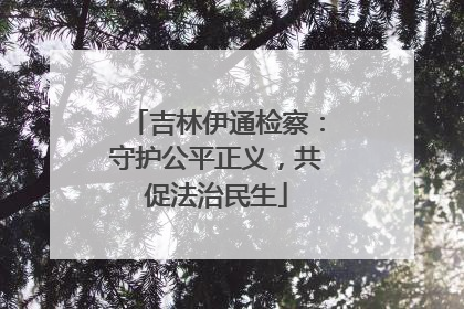 吉林伊通检察：守护公平正义，共促法治民生