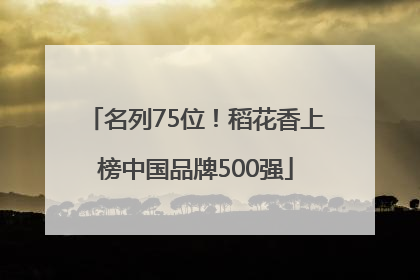 名列75位！稻花香上榜中国品牌500强
