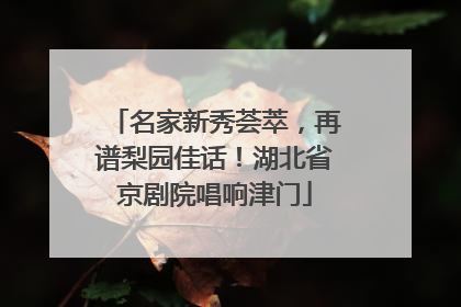 名家新秀荟萃，再谱梨园佳话！湖北省京剧院唱响津门