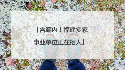 含编内！福建多家事业单位正在招人