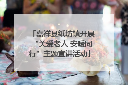 嘉祥县纸坊镇开展“关爱老人 安暖同行”主题宣讲活动