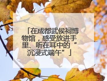 在成都武侯祠博物馆，感受放进手里、听在耳中的“沉浸式端午”