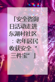 安全咨询日活动走进东湖村社区：老年居民收获安全“三件宝”