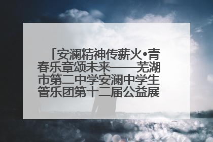 安澜精神传薪火•青春乐章颂未来——芜湖市第二中学安澜中学生管乐团第十二届公益展演圆满举行