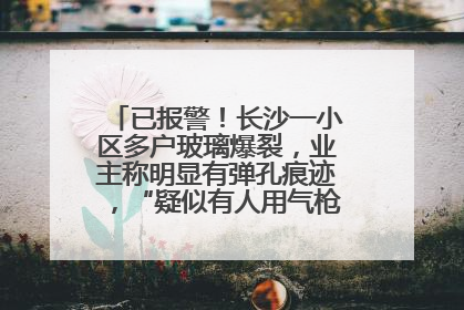 已报警！长沙一小区多户玻璃爆裂，业主称明显有弹孔痕迹，“疑似有人用气枪打鸟造成”