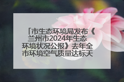 市生态环境局发布《兰州市2024年生态环境状况公报》去年全市环境空气质量达标天数301天