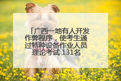 广西一地有人开发作弊程序，使考生通过特种设备作业人员理论考试 131名考生证书被撤销