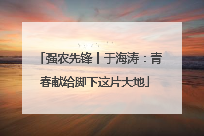 强农先锋丨于海涛：青春献给脚下这片大地