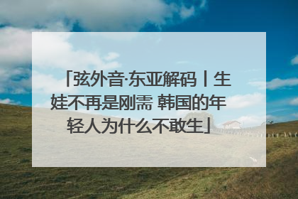 弦外音·东亚解码丨生娃不再是刚需 韩国的年轻人为什么不敢生