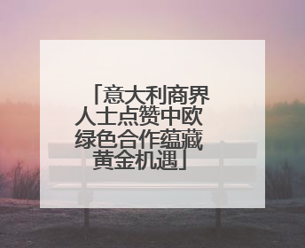 意大利商界人士点赞中欧绿色合作蕴藏黄金机遇