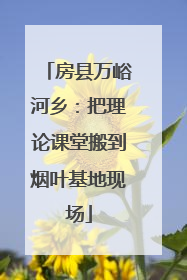 房县万峪河乡：把理论课堂搬到烟叶基地现场