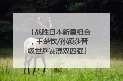 战胜日本新星组合，王楚钦/孙颖莎晋级世乒赛混双四强