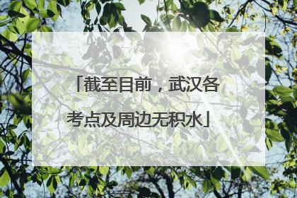 截至目前，武汉各考点及周边无积水