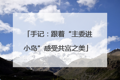 手记：跟着“主委进小岛”感受共富之美