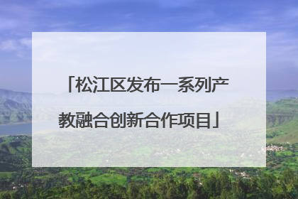 松江区发布一系列产教融合创新合作项目